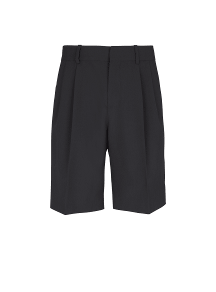 Wool darted Bermuda shorts
