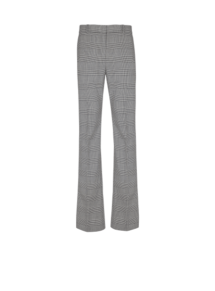 Darted trousers in Prince of Wales wool