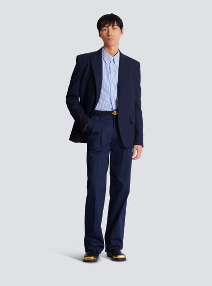 Darted trousers in cotton twill