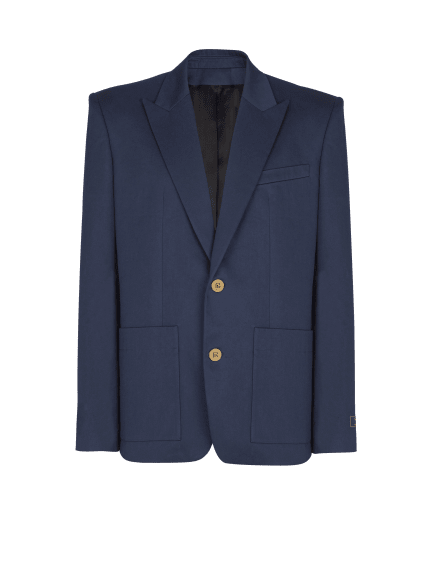 Cotton twill 2-buttons jacket