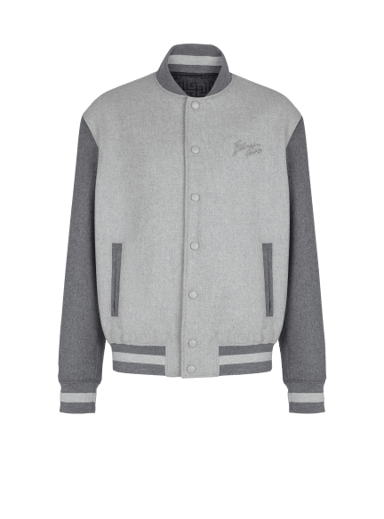 Wool and cashmere varsity jacket