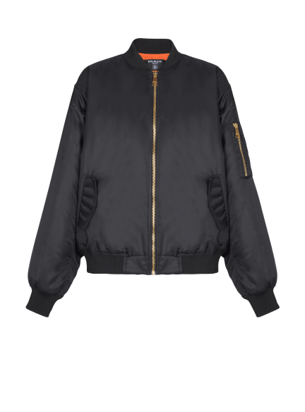 Printed nylon bomber jacket