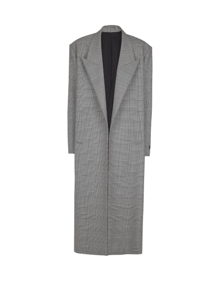 Oversized coat in Prince of Wales wool