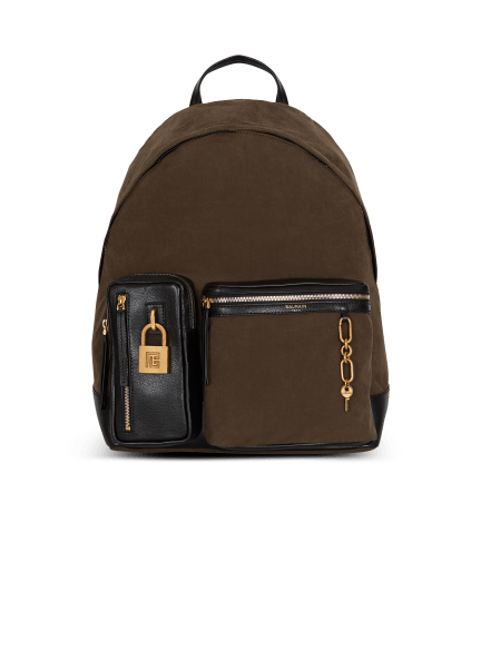 Pulse calfskin and nylon backpack