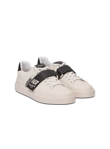 Calfskin B-Court trainers with PB tongue