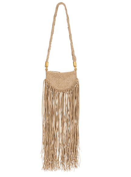 Fringed Ebene Mini bag in woven leather