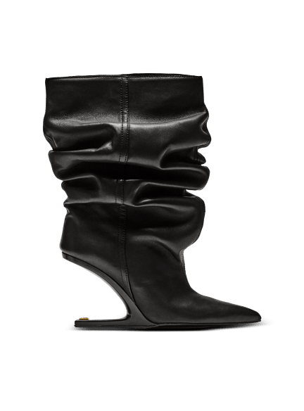 No Wedge smooth leather ankle boots