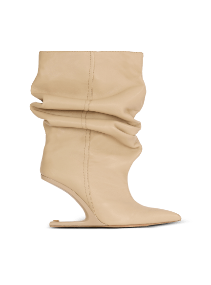 No Wedge-Stiefeletten aus Glattleder