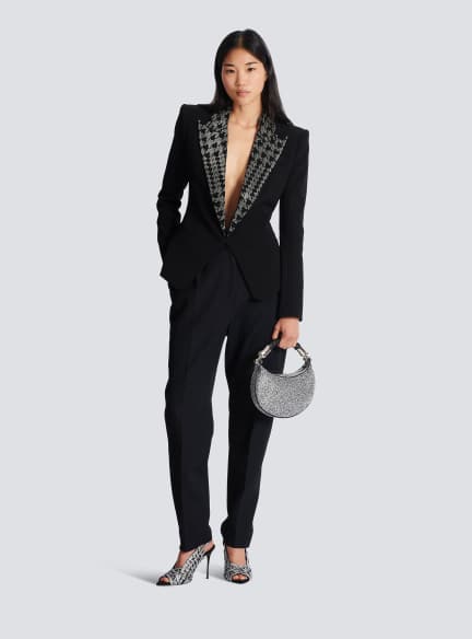 Ebene Mini bag in suede and crystals