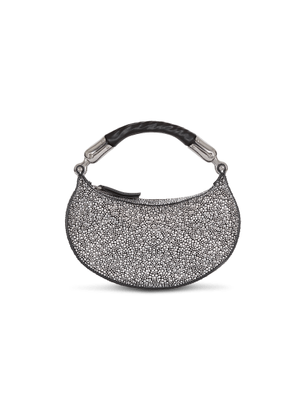 Ebene Mini bag in suede and crystals