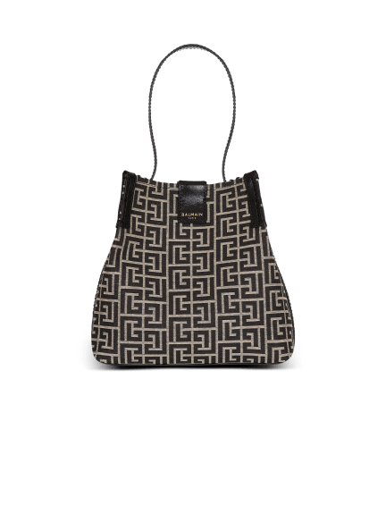 Release Bucket bag in jacquard and calfskin