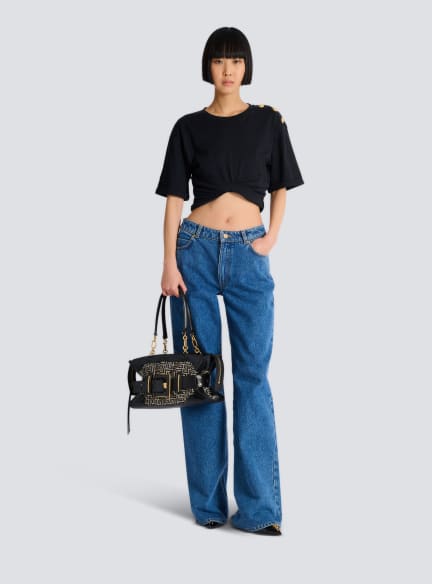 Leather and monogram jacquard Anthem bag