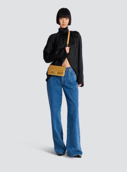 Shuffle wallet in lamé leather