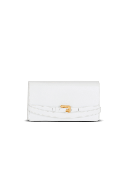 Shuffle calfskin wallet with chain