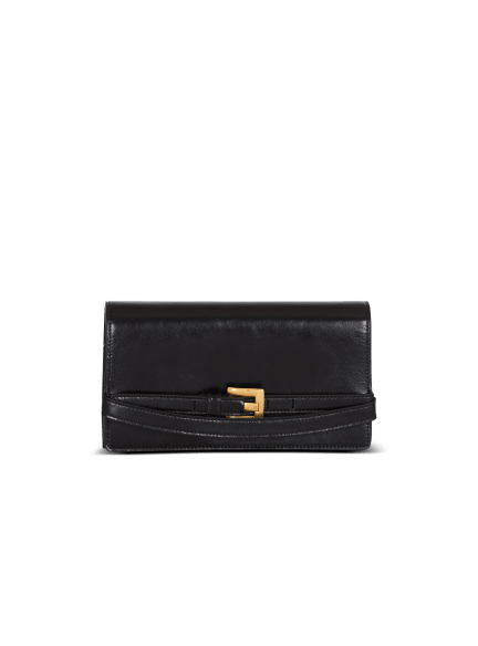 Shuffle calfskin wallet with chain