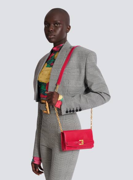 Shuffle calfskin wallet with chain