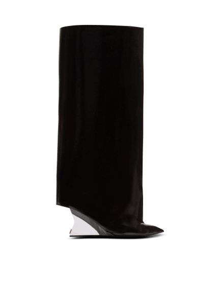 Wedge calfskin leather boots