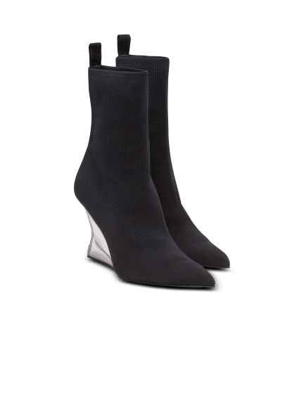 Wedge knit ankle boots
