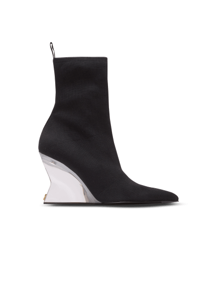 Wedge knit ankle boots