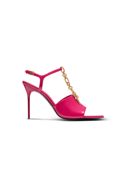 Sync sandals in shiny lambskin