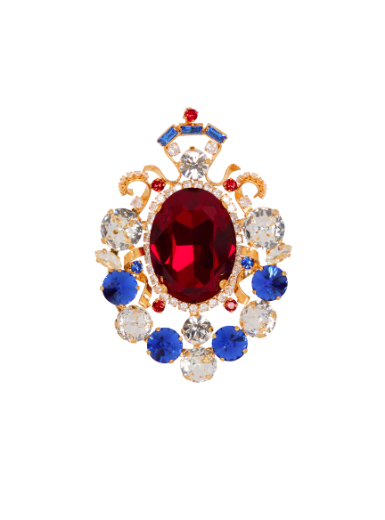 Gems crystal brooch
