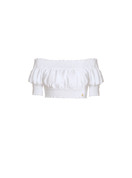 Poplin off-the-shoulder top