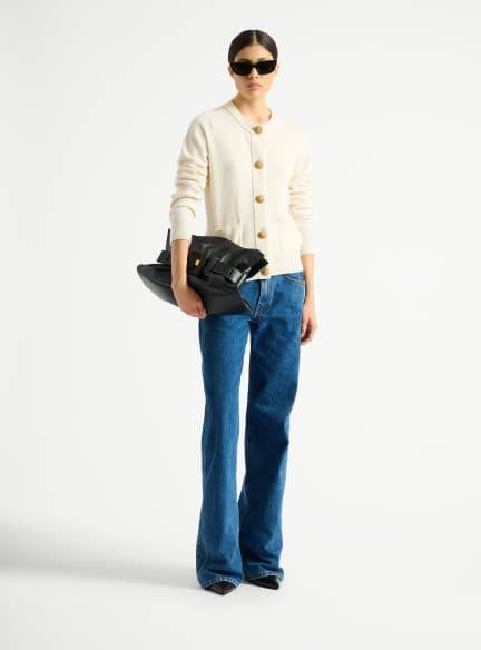 BALMAIN バルマン シルク ボタン シャツ バイカー カーディガン ラグジュアリーレディースカーディガン| BALMAIN