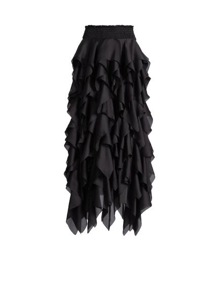 Long ruffled skirt