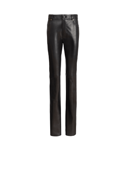 Pantalones de talle alto de piel