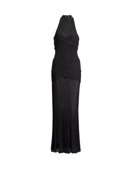 Robe longue en maille Fl&eacute;chage