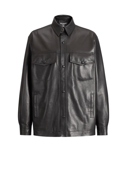 Leather overshirt