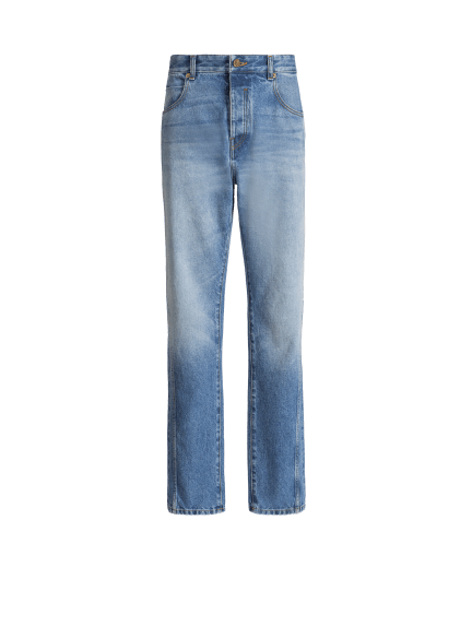 Straight-leg Blue denim jeans