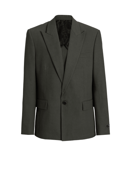 Cotton twill 1-button jacket