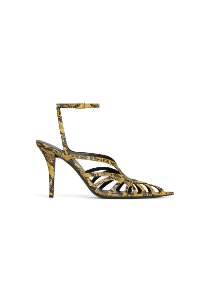 Sandales Cage en cuir effet python