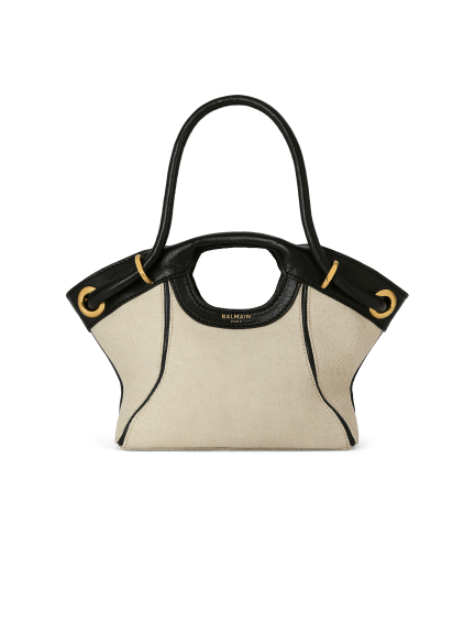 Bolso cab&aacute;s Tote Small de lona y piel lisa