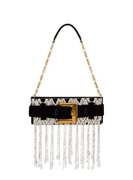 Anthem clutch in embroidered velvet 