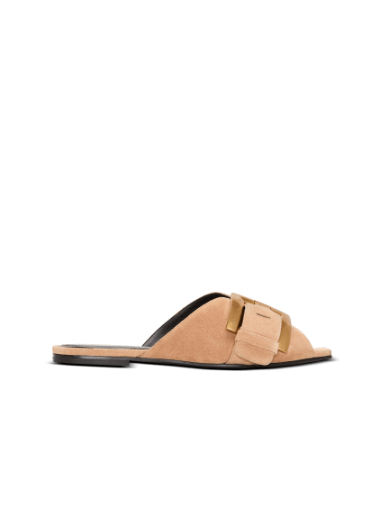 Flat suede leather Anthem mules