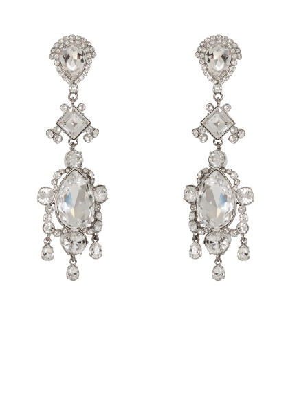 Boucles d&rsquo;oreilles pendantes en laiton et cristal