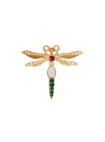 Broche Insect en laiton et cristaux