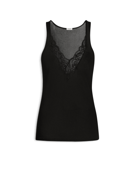 Knit vest top with lace