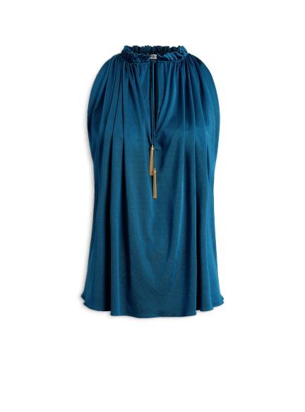 Pleated flowing jersey top