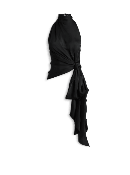 Open-back silk chiffon top