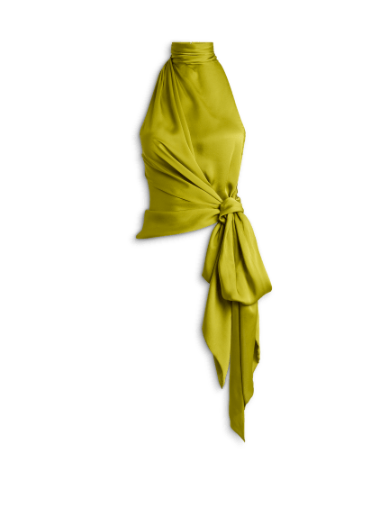 Open-back silk chiffon top
