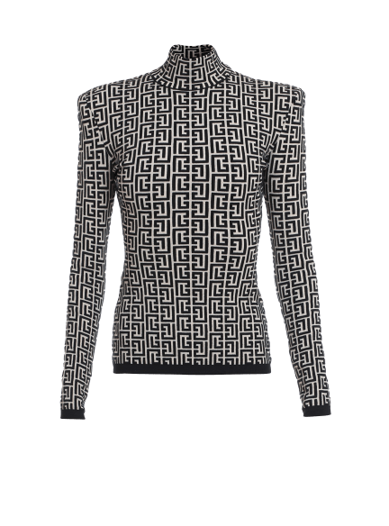 Knit sweater with Balmain monogram