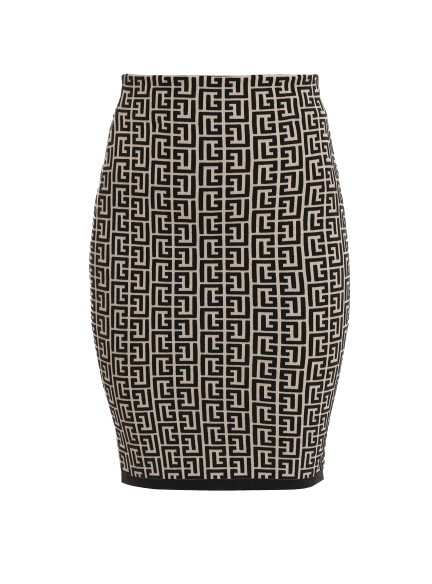 Balmain bicolor jacquard knit skirt