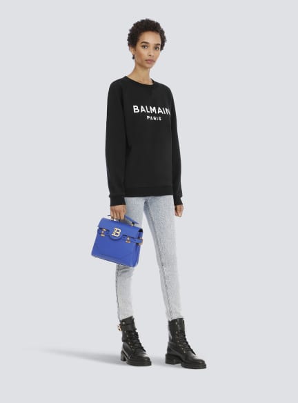 Eco-designed cotton sweatshirt with Balmain logo print