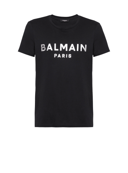 T-Shirt aus Baumwolle mit „Balmain Paris“-Logo-Print