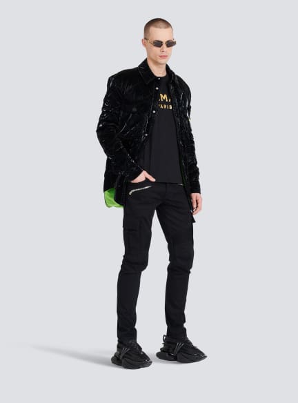 Eco-designed cotton T-shirt with Balmain Paris logo print