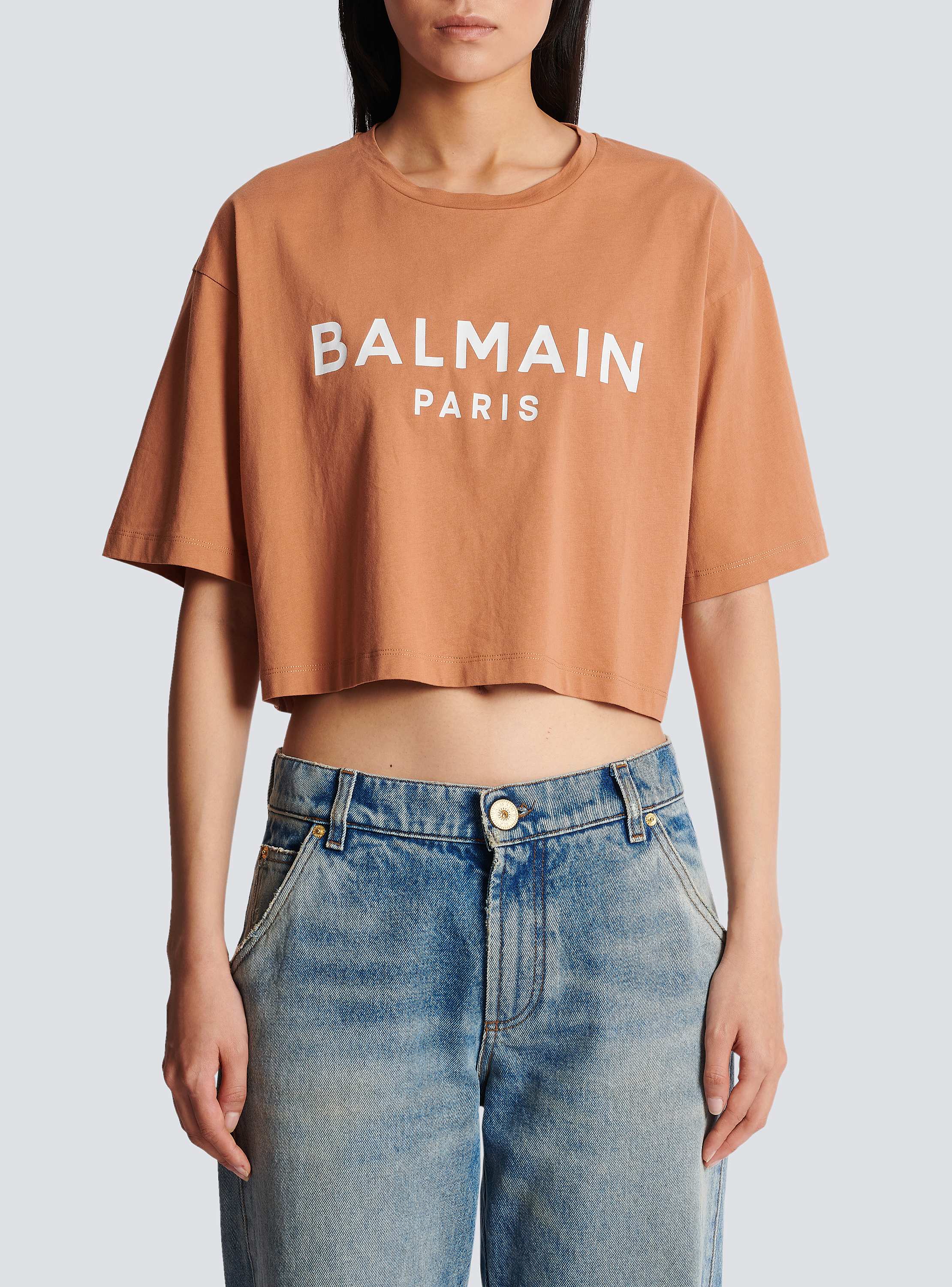 Balmainロゴプリント クロップドTシャツ - Women | BALMAIN