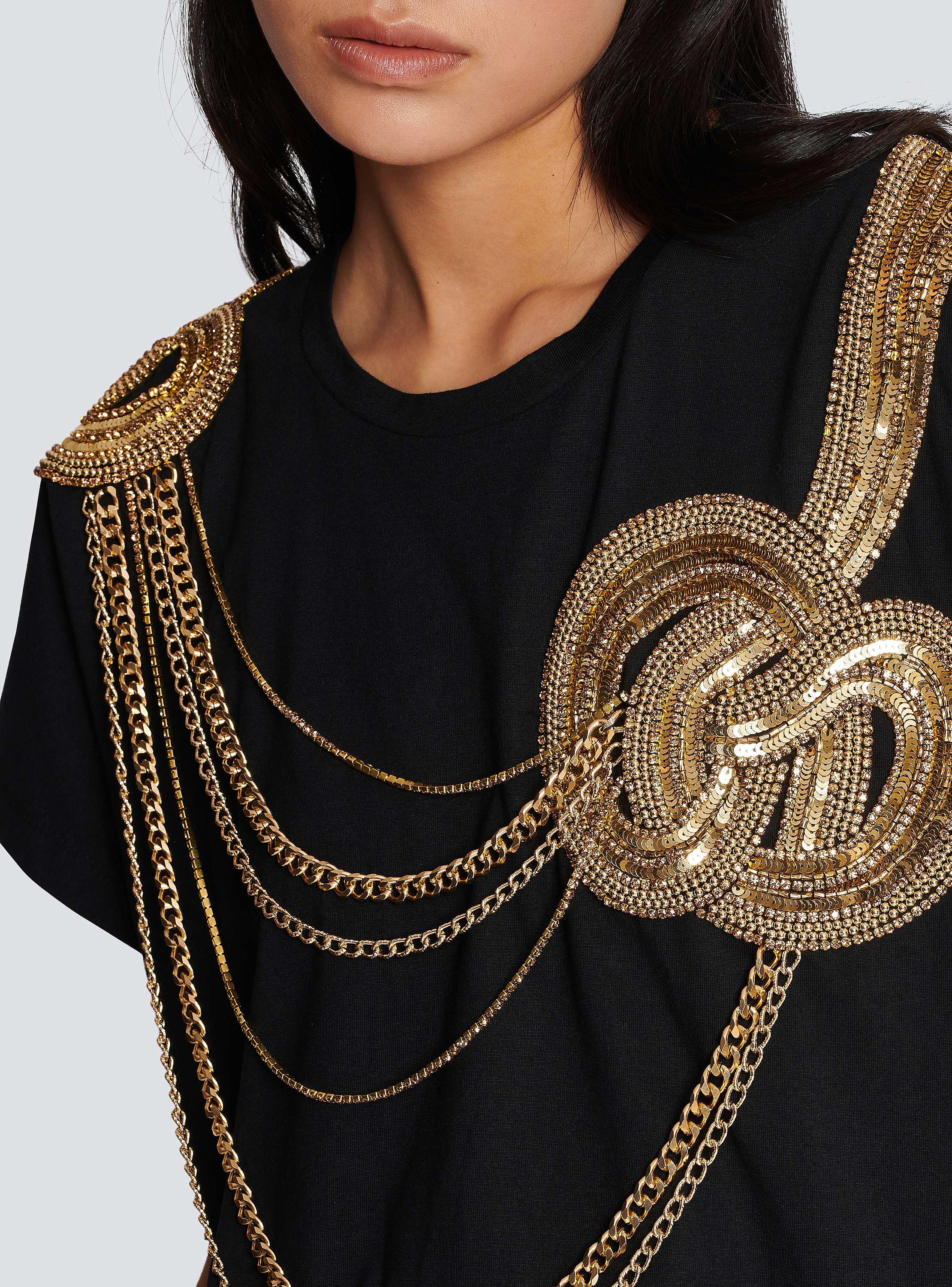 Embroidered cropped T-shirt